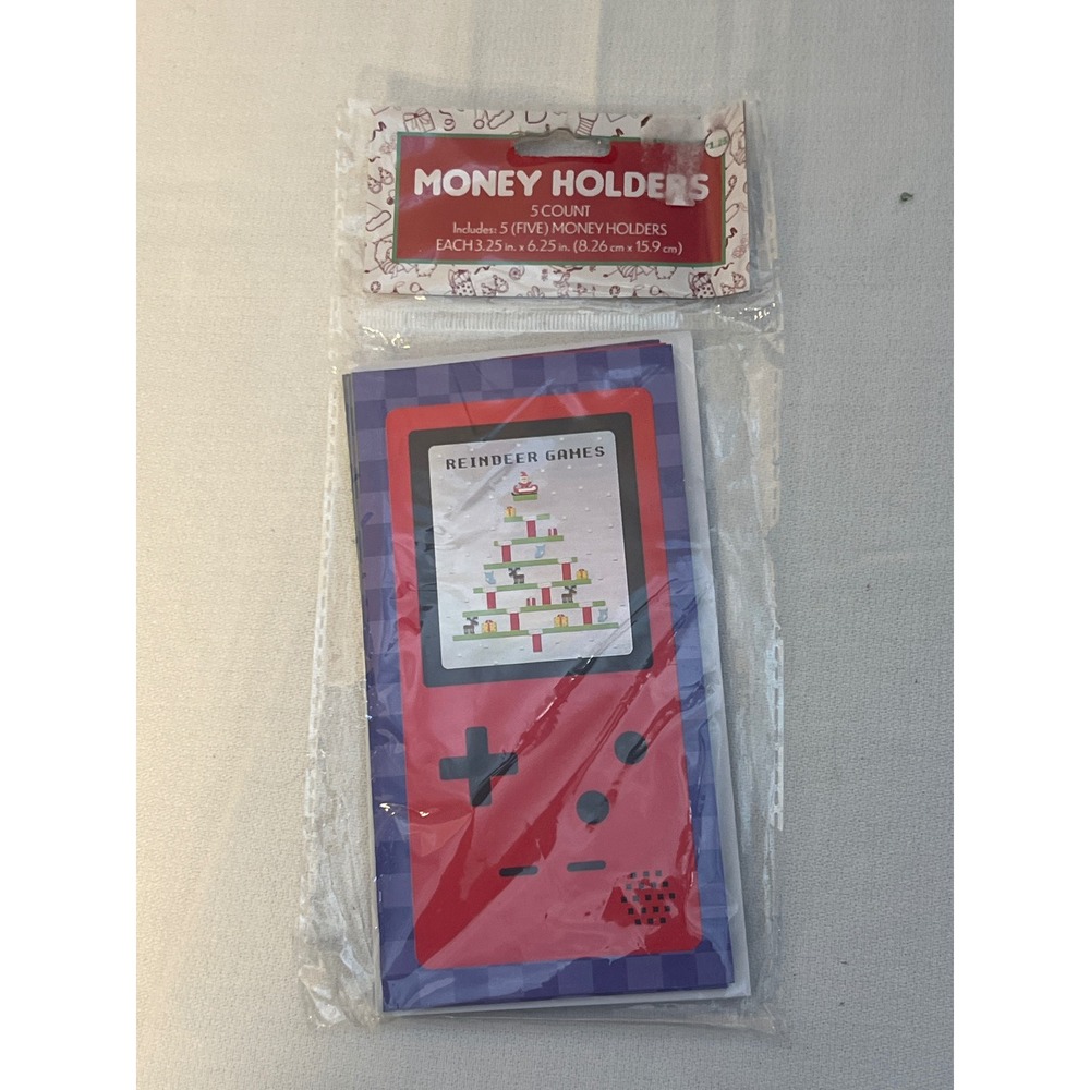 Christmas Money Holders Reindeer Games Santa Claus Gift Card Envelopes 5 Count‎